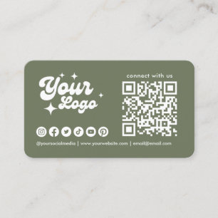 Maak contact met ons Logo Qr Code Sage Groen Visitekaartje