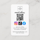 Maak contact met ons Moderne Social Media QR Code  Visitekaartje (Voorkant)