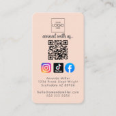 Maak contact met ons Moderne Social Media QR Code  Visitekaartje (Voorkant)