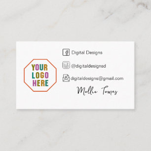 Maak contact met ons op sociale media met behulp v visitekaartje