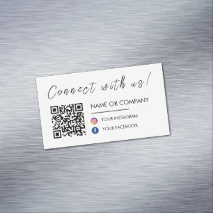 Maak contact met ons Qr Code Facebook Instagram Wh Magnetisch Visitekaartje