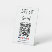 Maak contact met ons Qr Code Professional White Reclamebord Met Voetstuk (Voorkant)