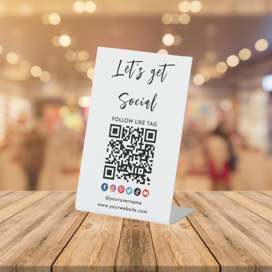 Maak contact met ons Qr Code Professional White Reclamebord Met Voetstuk