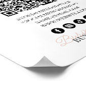 Maak contact met ons QR Code Roze Script Bedrijfsn Poster (Hoek)