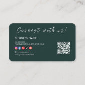 Maak contact met ons Qr Code Social Media Donkergr Visitekaartje (Voorkant)