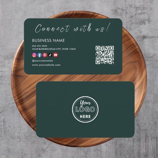 Maak contact met ons Qr Code Social Media Donkergr Visitekaartje