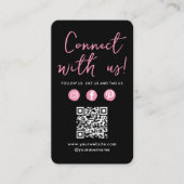 Maak contact met ons QR Code Social Media Logo Pin Visitekaartje (Voorkant)