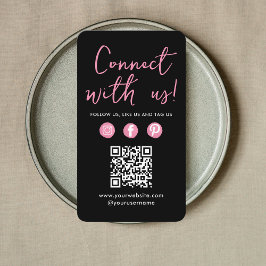 Maak contact met ons QR Code Social Media Logo Pin Visitekaartje