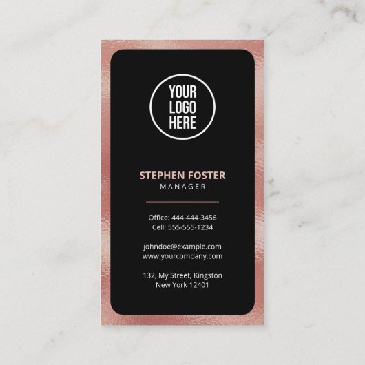 Maak contact met ons QR Code Social Media Roos Gol Visitekaartje (Achterkant)