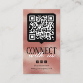 Maak contact met ons QR Code Social Media Roos Gol Visitekaartje (Voorkant)