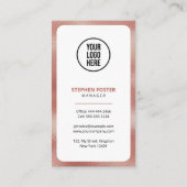 Maak contact met ons QR-code social media roze gou Visitekaartje (Achterkant)