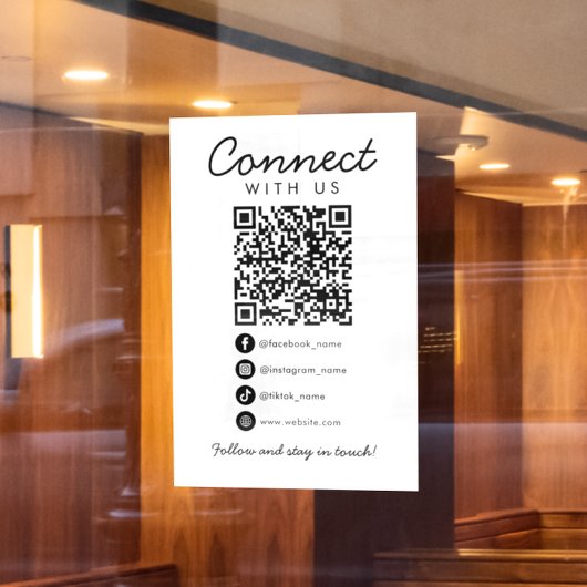Maak contact met ons QR-code voor sociale media be Raamsticker