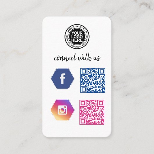 Maak contact met ons | QR-code voor sociale media Visitekaartje (Voorkant)
