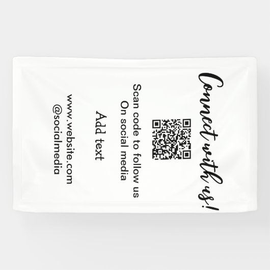 Maak contact met ons scan QR-code voeg website e-m Spandoek (Horizontaal)