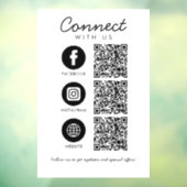 Maak contact met ons sociaal medi QR-code zakelijk Raamsticker (Vel 3)