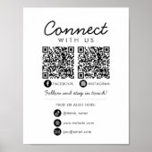 Maak contact met ons Social Media 2 QR Codes Websi Poster (Voorkant)