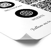 Maak contact met ons Social Media 3 QR Code Websit Poster (Hoek)