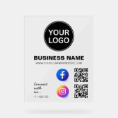 Maak contact met ons Social Media Business Logo Acryl Bord (Voorkant)