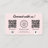 Maak contact met ons Social Media Double QR Code R Visitekaartje (Voorkant)