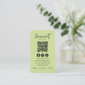 Maak contact met ons Social Media Lime Green QR Co Informatiekaartje (Staand voorkant)