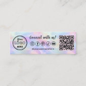Maak contact met ons Social Media Logo Iridescent  Mini Visitekaartje (Voorkant)