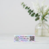 Maak contact met ons Social Media Logo Iridescent  Mini Visitekaartje (Staand voorkant)
