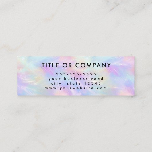 Maak contact met ons Social Media Logo Iridescent  Mini Visitekaartje (Achterkant)