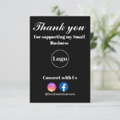 Maak contact met ons Social Media logo Kleine bedr Bedankkaart (Staand voorkant)