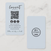Maak contact met ons Social Media Navy QR Code Visitekaartje (Voorkant / Achterkant)