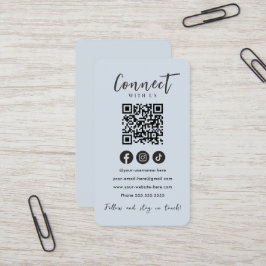 Maak contact met ons Social Media Navy QR Code Visitekaartje