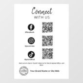 Maak contact met ons Social Media QR-code Bedrijf Raamsticker (Vel)