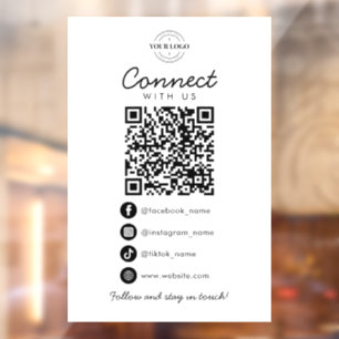 Maak contact met ons Social Media QR-code Bedrijfs Raamsticker
