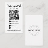 Maak contact met ons Social Media QR Code Business Informatiekaartje (Voorkant / Achterkant)