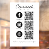 Maak contact met ons Social Media QR Code Business Raamsticker (Vel 2)