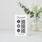 Maak contact met ons Social Media QR Code Company  Informatiekaartje (Staand voorkant)