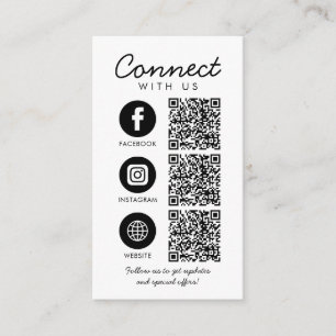 Maak contact met ons Social Media QR Code Company  Informatiekaartje