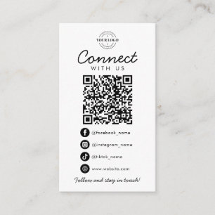Maak contact met ons Social Media QR Code Company  Informatiekaartje