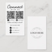 Maak contact met ons Social Media QR Code Company  Informatiekaartje (Voorkant / Achterkant)
