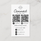 Maak contact met ons Social Media QR Code Company  Informatiekaartje (Voorkant)