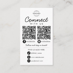 Maak contact met ons Social Media QR Code Company  Informatiekaartje