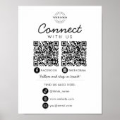 Maak contact met ons Social Media QR Code Company Poster (Voorkant)