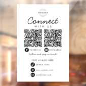 Maak contact met ons Social Media QR Code Company Raamsticker (Vel 2)