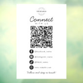 Maak contact met ons Social Media QR Code Company  Raamsticker (Vel 3)