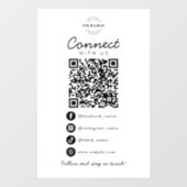 Maak contact met ons Social Media QR Code Company  Raamsticker (Vel)