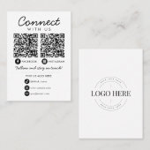 Maak contact met ons Social Media QR Code Company  Visitekaartje (Voorkant / Achterkant)