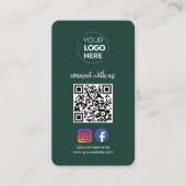 Maak contact met ons | Social Media QR Code Emeral Visitekaartje (Voorkant)