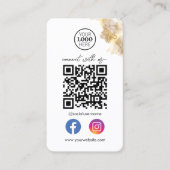 Maak contact met ons Social Media QR Code Gold Sch Visitekaartje (Voorkant)