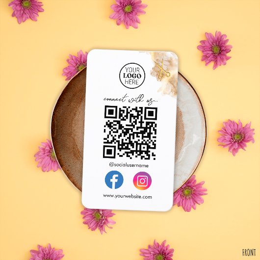 Maak contact met ons Social Media QR Code Gold Sch Visitekaartje