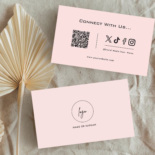 Maak contact met ons Social Media QR Code Logo Pin Visitekaartje