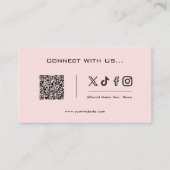 Maak contact met ons Social Media QR Code Logo Pin Visitekaartje (Voorkant)
